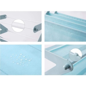 Organizator pentru pantofi, tip raft, in forma de Z, cu 4 rafturi, albastru - Img 2