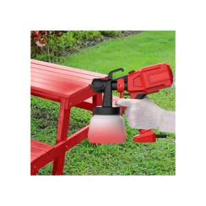 Pistol de vopsit, cu rezervor de 800 ml, cu acumulator inclus, duza reglabila, cu piese detasabile pentru o curatare usoara, rosu - Img 2