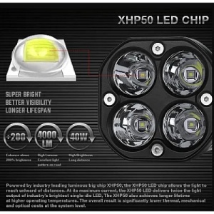 Proiector LED auto, OFFROAD, 40w, dimensiune 3 inci, carcasa din aluminiu turnat, negru - Img 2