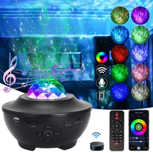 Proiector lumini LED Galaxie stele multicolore, FOXMAG24®, cu telecomanda, port USB si bluetooth pentru muzica, Negru - Img 2