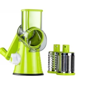 Razatoare multifunctionala, pentru legume, fructe, nuci, ciocolata, cu 3 lame interschimbabile, din otel inoxidabil si plastic, verde - Img 2