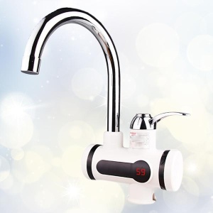Robinet FOXMAG24 cu afisaj LCD al temperaturii pentru incalzit apa, electric, montare pe chiuveta, argintiu - Img 3