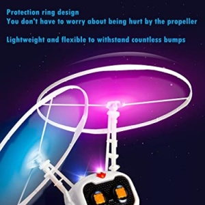 Robotel tip drona, cu control manual, din ABS non-toxic, cu jocuri de lumini, incarcare USB, alb - Img 4