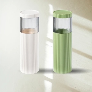 Set 2 pahare pentru periuta de dinti, dimensiuni 20 x 6 cm, 1 x alb / 1 x verde, din material plastic, compact si usor de transportat, alb/verde - Img 1