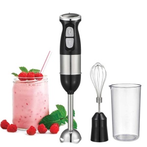 Set 4 in 1 blender/tocator/tel, din metal si plastic, cu 2 viteze, putere 500W, capacitate boluri 500/600 ml, alimentare la retea, negru/argintiu - Img 3