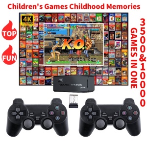 Set Consola gaming 4K retro 2x controller wireless dual 2,4G, stick jocuri video plug-and-play, HDMI, USB - Img 2
