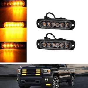 Stroboscop auto, 6 LED, lumini de avertizare galbene pentru platforma, ATV, tractor, jeep, putere 12W - Img 2