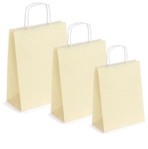 Pungi albe 32x12x41cm, colorate 100% crem - 32x12x41 - 100 buc.