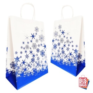 Sacosa imprimata stelute albastre - 22x12x31cm - 100 buc