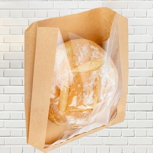 Punga cu fereastra paine rotunda - 18x6x43cm(f=6cm) - 1000 buc.