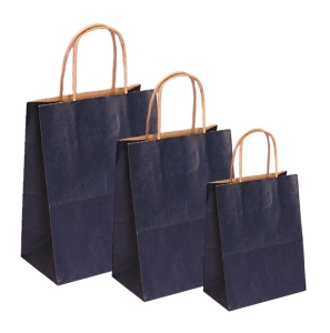 Pungi natur, colorate 100% albastru - 25x14x30 - 100 buc.