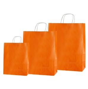 Pungi albe, colorate 100% portocaliu - 25X14X30 - 100 BUC