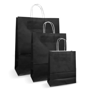 Pungi albe, colorate 100% negru - 20X9X25cm - 100 buc.