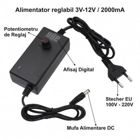 Alimentator reglabil 3V - 12V DC/2A - Img 3