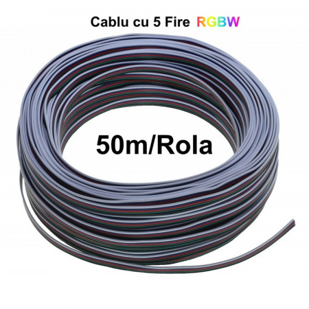 Cablu alimentare RGBW 5 fire, 50m/rol