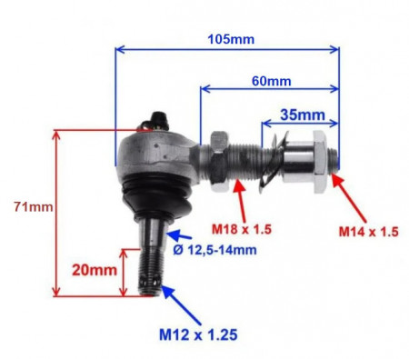Cap bara ATV XY150ST cu gresor - Img 2