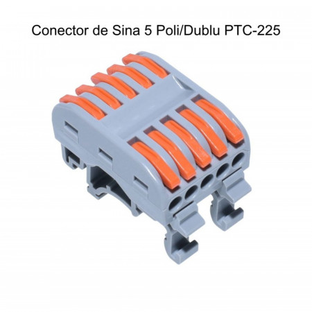 Conector de sina 5 poli cap dublu PCT-225
