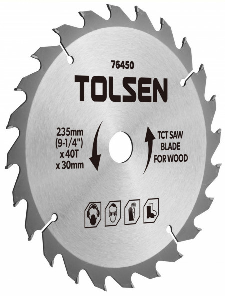 Disc circular cu vidia pentru lemn 355x30x80T, Tolsen - Img 2