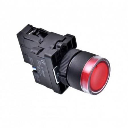 Intrerupator Buton Push Cu Cauciuc 22mm Rosu No- EB2 - Img 3