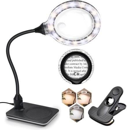 Lupa de marit 10X, 20X din sticla, cu suport si cleste, 3 culori de lumina, MG-HYZ-110 - Img 2