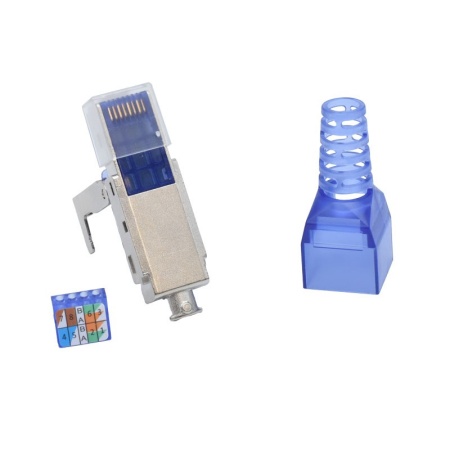 Mufa RJ45 CAT 7 - S/FTP Metalica Albastru / Fara Sertizare - Img 2