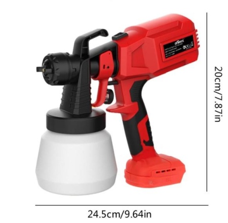 PISTOL DE VOPSIT CU ACUMULATOR, 21V, LI-ION,REZERVOR 800ML, 650ML/MIN - Img 3