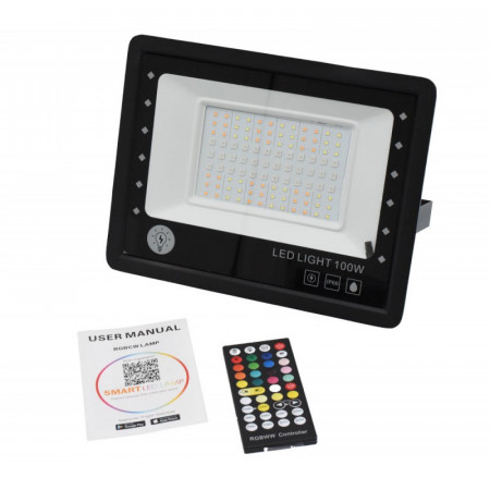 Proiector smart RGBCW 100W cu Bluetooth si telecomanda IR - Img 3