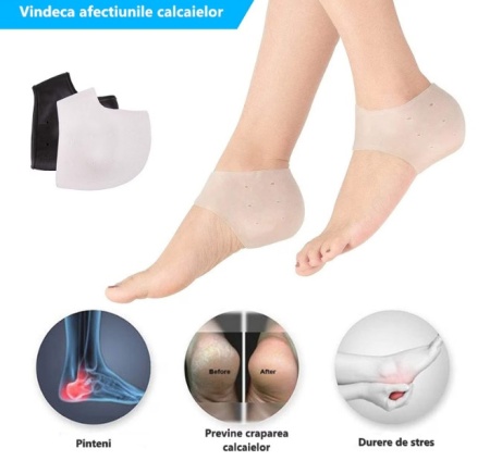 Protectie pentru calcai din silicon respirabil, lavabil, marime universala, 2 buc / set - Img 2