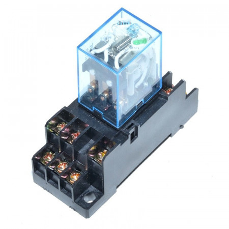 Releu 24V DC , Elecromagnetic 11 Pini cu Soclu