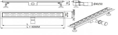 Rigola din inox 500*70 - Img 2