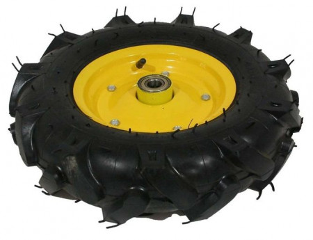 Roata roaba cu crampoane TT ax 20mm si rulment 4.00-8 4PR