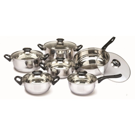 Set oale inox FLORIA ZLN-1167, 12 piese 6 oale inox+6 capace sticla termorezistenta , Manere bachelita, Fund dublu, inclusiv inductie