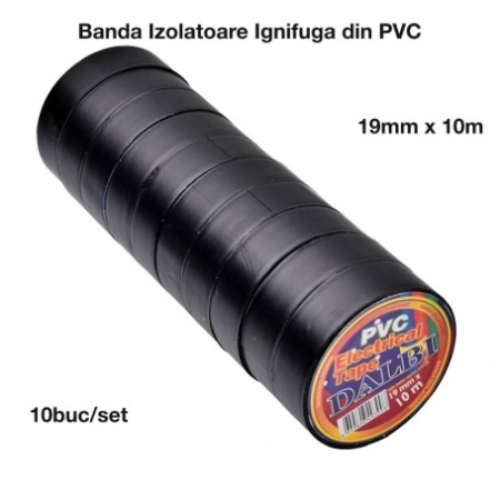 Banda Izolier Neagra 19mm x 10m - Set/10buc - Img 3