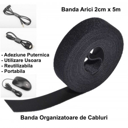 Banda Velcro scai/arici 2 cm x 5 m