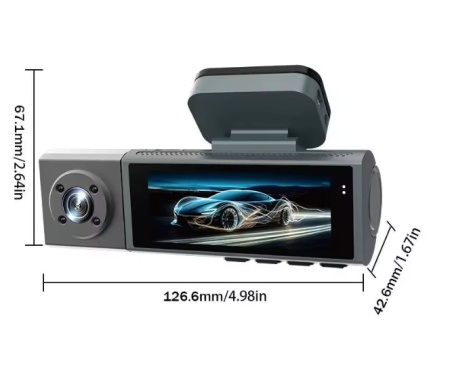 Camera video auto tripla, cu afisaj - Img 3