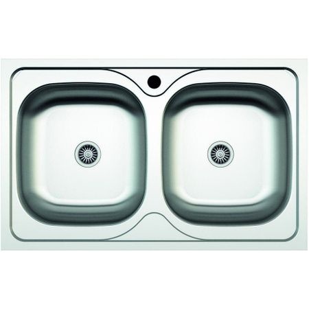 Chiuveta ZLN2982 cu doua cuve pentru blat Z-INOX Inox anticalcar, 50x80 cm
