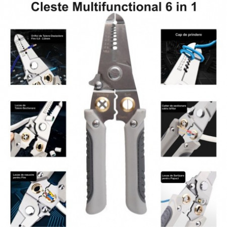 Cleste multifunctional pentru cabluri 6 in1 - Img 8