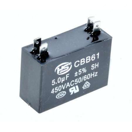 Condensator dreptunghiular pentru pornire motor 4C 500V - 5uf