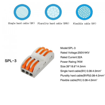 Conector Doza tip 3+3 Poli SPL-3 - Img 2