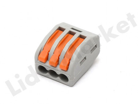 Conector electric fara suruburi - trei cleme