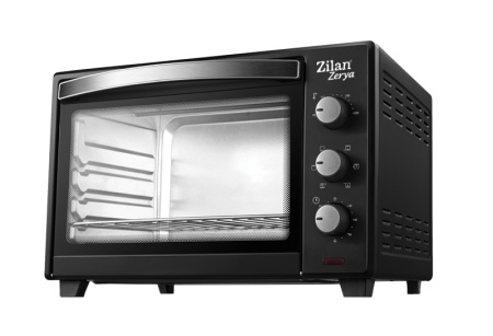Cuptor electric cu ventilator ZILAN ZLN-3727 Negru, Capacitate 45L, Putere 2000W, Geam dublu, Temporizator 60 min, Temperatura maxima 230 grade celsius