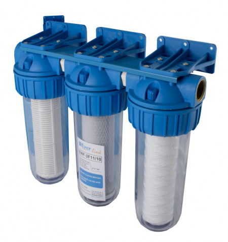 Filtru apa triplu cu carbune/bumbac/sita 3*1&quot;*10&quot; - Img 2