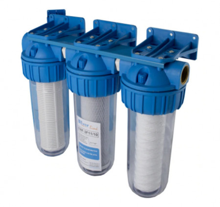 Filtru apa triplu Everline EWF-3F34/10, cu carbune/bumbac/sita 3x3/4&quot;x10 - Img 3