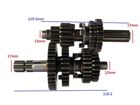 Grup pinioane cutie viteze ATV 110cc, 12mm - Img 3