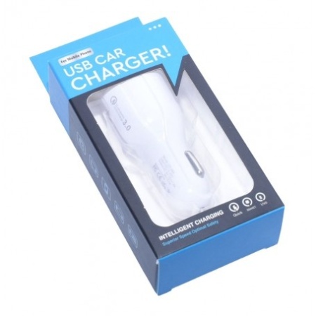 Incarcator Auto 2 x Usb 3.0 / D-15, Alb - Img 4
