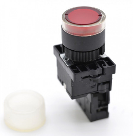 Intrerupator Buton Push Cu Cauciuc 22mm Rosu No- EB2 - Img 2