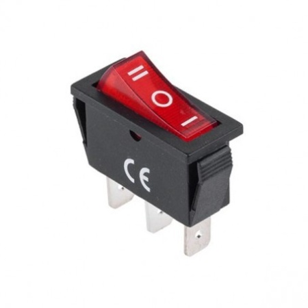 Intrerupator IRS ingust on-off-on rosu 3 contacte 220V-15A INT-22009R