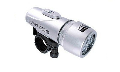 Lanterna far bicicleta cu 5 LED - culoare gri