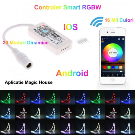 Mini controler smart RGBW LED CU WIFI 5-24V