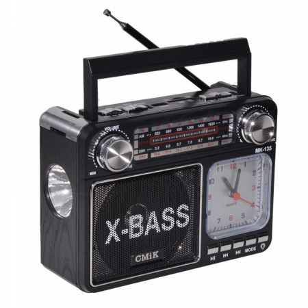 Radio MK-135 cu ceas si lanterna